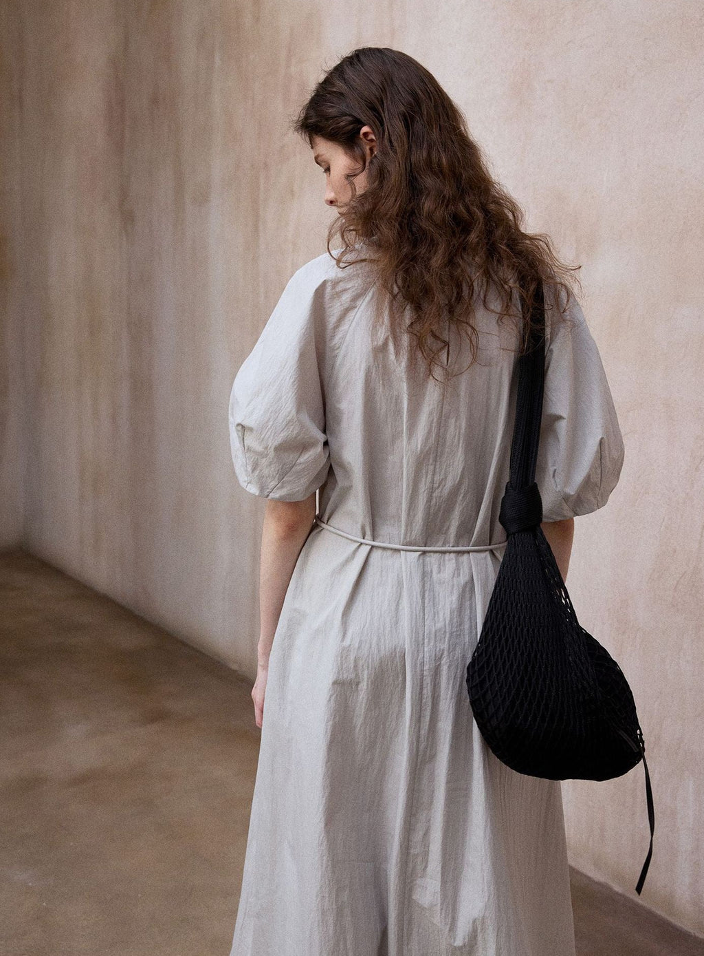 Tranquil | Short-Sleeve Cotton Midi Dress
