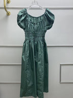 French-Inspired Tie-Front Smocked Midi Dress | Pure Grace