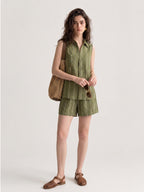 Forest | Casual Linen Vest & Shorts Set