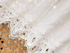 Linen-Blend Eyelet Embroidered Set | White tea