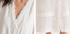 Wind | Lace-Trimmed Linen Midi Dress