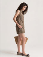 Forest | Casual Linen Vest & Shorts Set