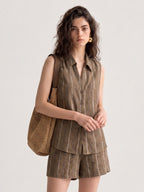 Forest | Casual Linen Vest & Shorts Set