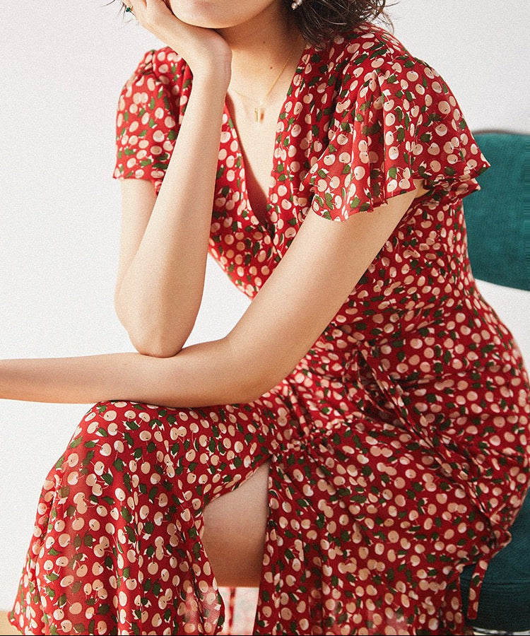 French-Inspired Fishtail Midi Tea Dress | Cherry