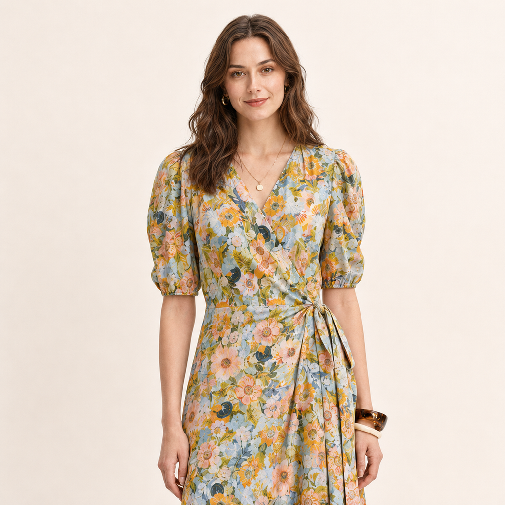 Flower | Cotton Printed Midi Dress | exclusive print