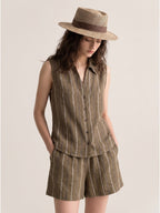 Forest | Casual Linen Vest & Shorts Set