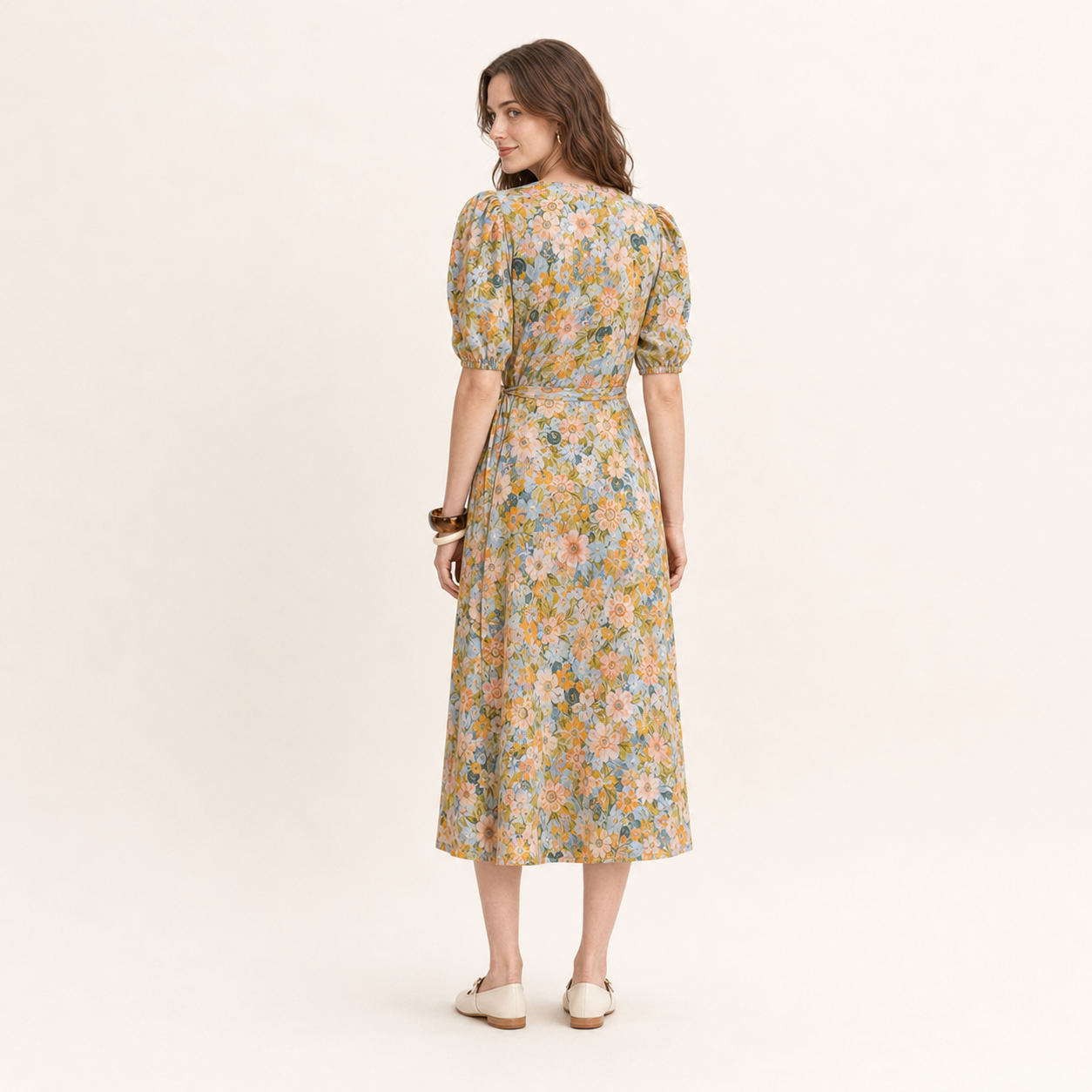 Flower | Cotton Printed Midi Dress | exclusive print