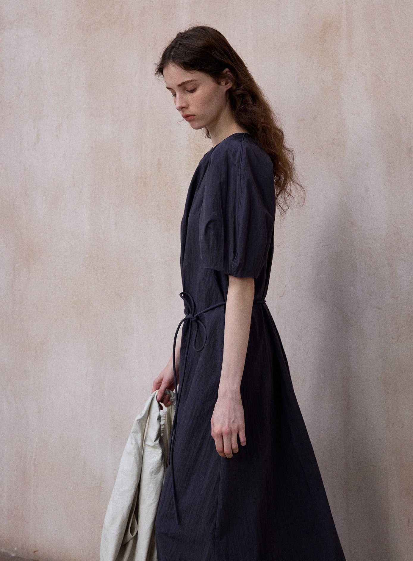 Tranquil | Short-Sleeve Cotton Midi Dress