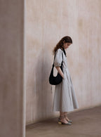 Tranquil | Short-Sleeve Cotton Midi Dress
