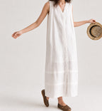Wind | Lace-Trimmed Linen Midi Dress