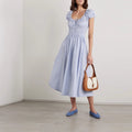 Blue Striped Midi Dress｜Coastal Breeze