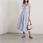 Blue Striped Midi Dress｜Coastal Breeze
