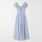 Blue Striped Midi Dress｜Coastal Breeze