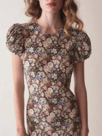 Printed Fitted Maxi Dress｜Vintage Bloom