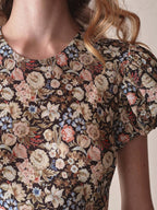 Printed Fitted Maxi Dress｜Vintage Bloom