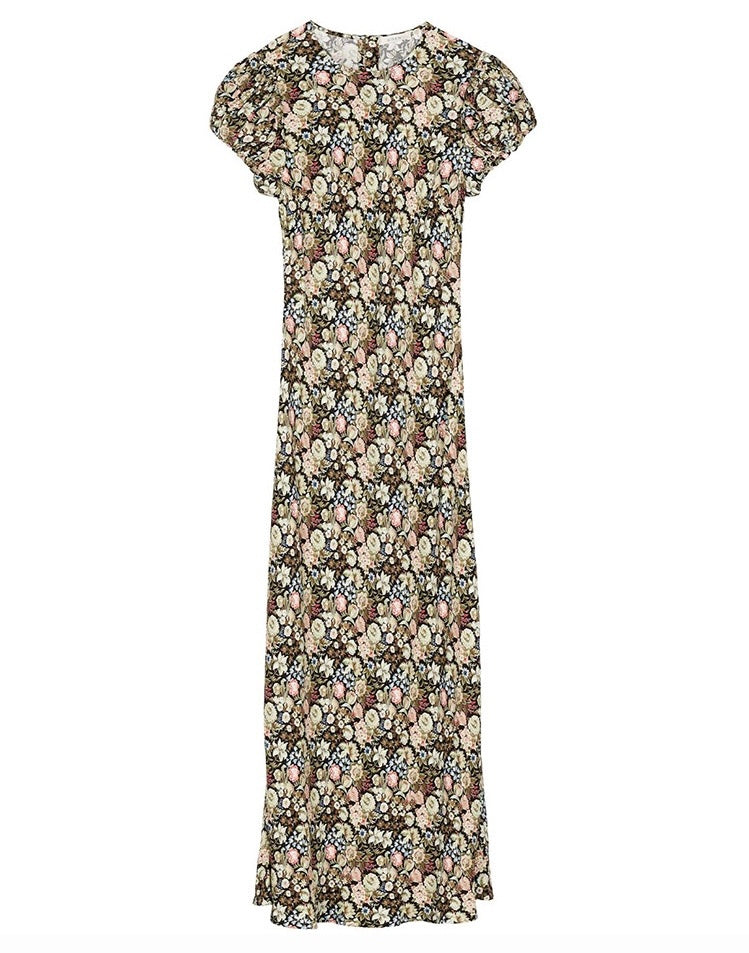 Printed Fitted Maxi Dress｜Vintage Bloom
