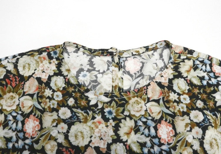 Printed Fitted Maxi Dress｜Vintage Bloom