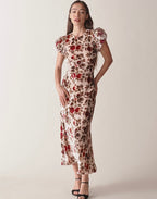 Printed Fitted Maxi Dress｜Vintage Bloom