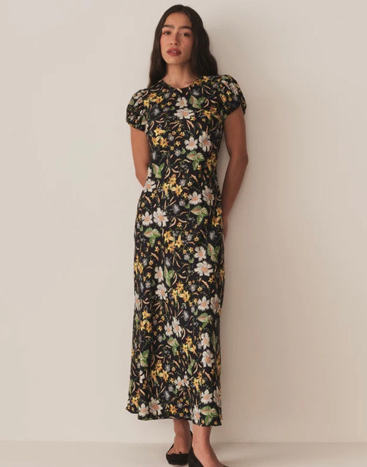 Printed Fitted Maxi Dress｜Vintage Bloom