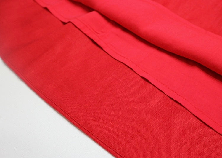 Square-Neck Linen Midi Dress｜Linen Hush