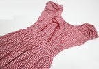 Plaid Cotton Midi Dress｜Grid Mellow