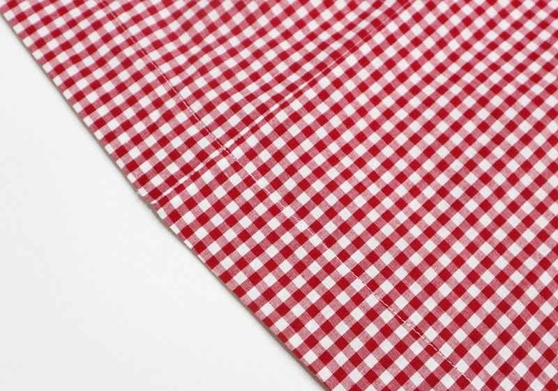 Plaid Cotton Midi Dress｜Grid Mellow