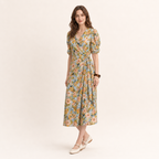 Flower | Cotton Printed Midi Dress | exclusive print