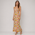 Wildflower | Cotton Printed Midi Dress | exclusive print