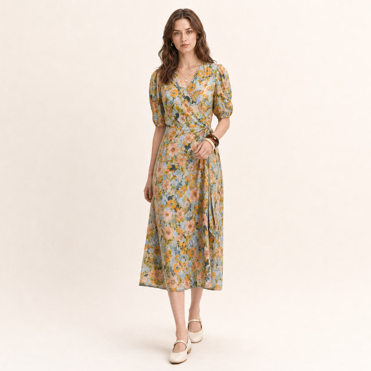 Flower | Cotton Printed Midi Dress | exclusive print