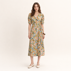 Flower | Cotton Printed Midi Dress | exclusive print